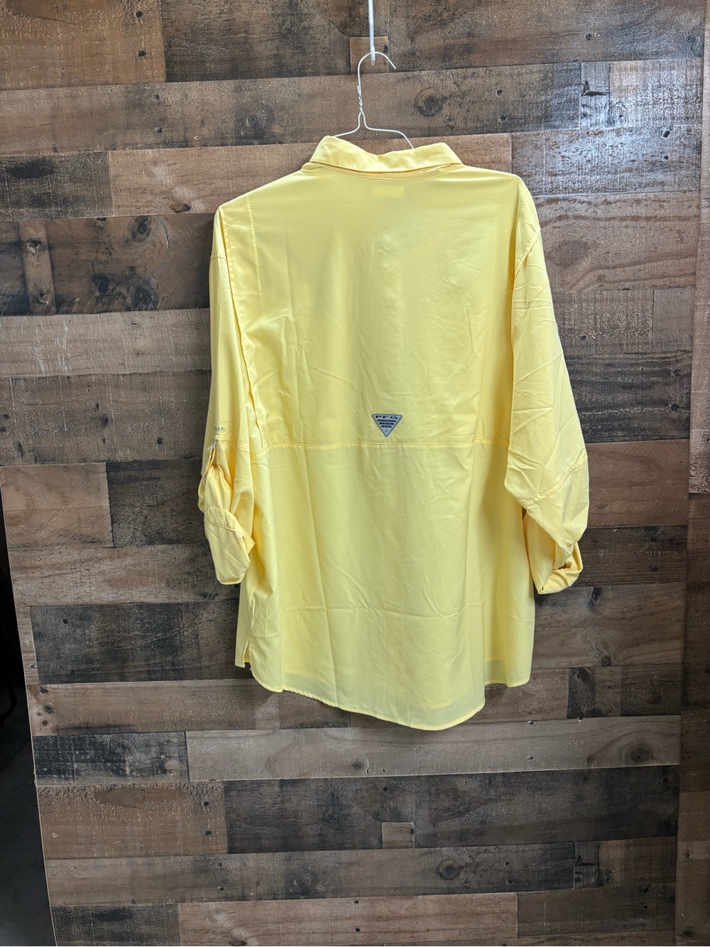Columbia Yellow Men's Long-Sleeve Vented PFG Outdoor Shirt Size XL EUC - Picture 2 of 4